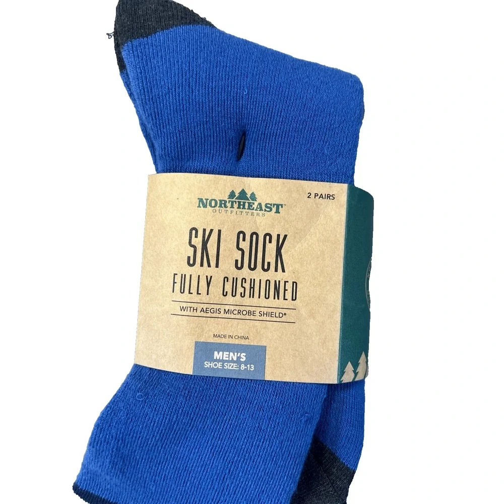 4 Pair‎ Aztec Bear WESTERN Blue Alpine Design Mens Ski Snow board Sock LG 8-13